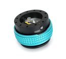 NRG Gen 2.1 Steering Wheel Quick Release – Black Body / Minty Fresh Pyramid Ring