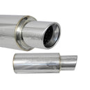 Injen SES Universal Muffler – 3.00 Universal Muffler with Stainless Steel resonated rolled tip (Injen embossed logo)