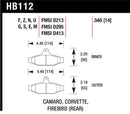 HAWK Performance HT-10 Race Brake Pads (Rear) - 84-96 Corvette / 88-97 Pontiac Firebird