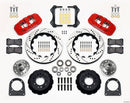 Wilwood AERO6 Front Brake Kit (14.00 in Drilled & Slotted Rotors - Red Powder Coat Calipers) - 1971-1978 Ford Pinto - TCI-IFS ( Based) / Hub Kit | 140-13226-DR