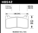 HAWK Performance DTC-80 Race Brake Pads - Wilwood 7816 15mm