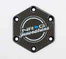 NRG Carbon Fiber with Chrome Gold Texalium Fabrics Horn Delete Button Circular Logo Front/ Back