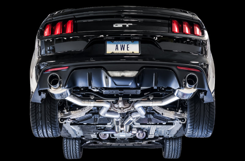 AWE Tuning S550 Mustang GT Cat-back Exhaust - Touring Edition (Chrome Silver Tips)