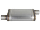 aFe MACH FORCE-Xp 409 Stainless Steel Muffler 2.5" Offset Inlet / 2.5" Offset Outlet 14" L x 9" W x 4" H Body