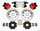 Wilwood Combination Parking Brake Rear Brake Kit (12.19 in Undrilled Rotors - Red Calipers) - 1992-2000 Honda Civic / Acura Integra - Drum 2.46 Offset / Hub Kit | 140-10209-R
