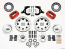 Wilwood Forged Dynalite Front Brake Kit (11.75 in Drilled & Slotted Rotors - Red Powder Coat Calipers) - 1959-1964 Chevrolet Impala / 1963-1964 Chevrolet Corvette | 140-11011-DR