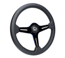 NRG Light Weight Gaming Steering Wheel - 350mm 3 Neo Chrome Silver Spokes Perforated Leather