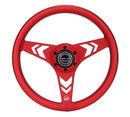 NRG 330mm Arrow Cutout Aluminum Steering Wheel – Aluminum Steering Wheel 330mm - Arow Cutout - Ergonomic Grip - Anodized Red