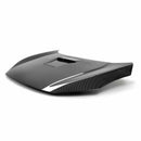 SEIBON OE-Style Hood - 2017-2021 Honda Civic Type R (FK8) - Gloss Carbon Fiber - alternate view 1