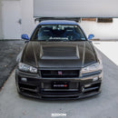 SEIBON DS-Style Carbon Fiber Hood - 1999-2001 Nissan Skyline R34 GT-R (BNR34) - alternate view 1