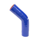 HPS Performance Silicone Elbow - 45 Degree – Length 5", 4-ply Polyester, 350F | HTSEC45-187-BLK - HTSEC45-187-BLUE