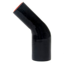 HPS Performance Silicone Elbow Reducer - 45 Degree – Length 5", 4-ply Polyester, 350F | HTSER45-250-325-BLK - HTSER45-250-325-BLK