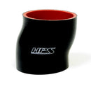HPS Performance Silicone Offset Coupler – Length 4", 4-ply Polyester, 350F – 3.12" (80mm) / Black - HTSOC-312-L4-BLK