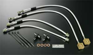 J's Racing Stainless Steel Teflon Brake Lines - 07-08 Honda FIT w/ Rear Drum (GD3)