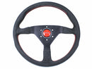 Momo Monte Carlo Steering Wheel - 350mm (Black Alcantara Suede w/Red Stitch)