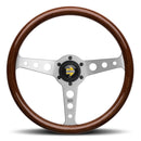 Momo Indy Steering Wheel - 350mm (Wood / Brushed Silver)