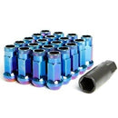 MUTEKI SR48 48mm Open End Lug Nuts - 12x1.25 | Burning Blue Neon