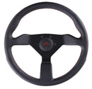 Personal Neo Grinta Steering Wheel - 350mm | Black Leather / Red Stitch
