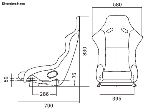 RECARO Profi SPG Bucket Seat - Velour Black