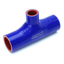 HPS Performance Silicone T Hose Coupler – Length 6", 4-ply Polyester, 350F | 225-THOSE-100-BLK - 225-THOSE-100-BLUE