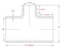 HPS Performance Silicone T Hose Coupler – Length 6", 4-ply Polyester, 350F | 162-THOSE-100-BLK