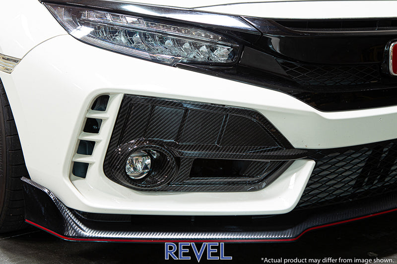 REVEL GT Dry Carbon Front Fog Light Covers - 2017+ Honda Civic Type R (FK8)